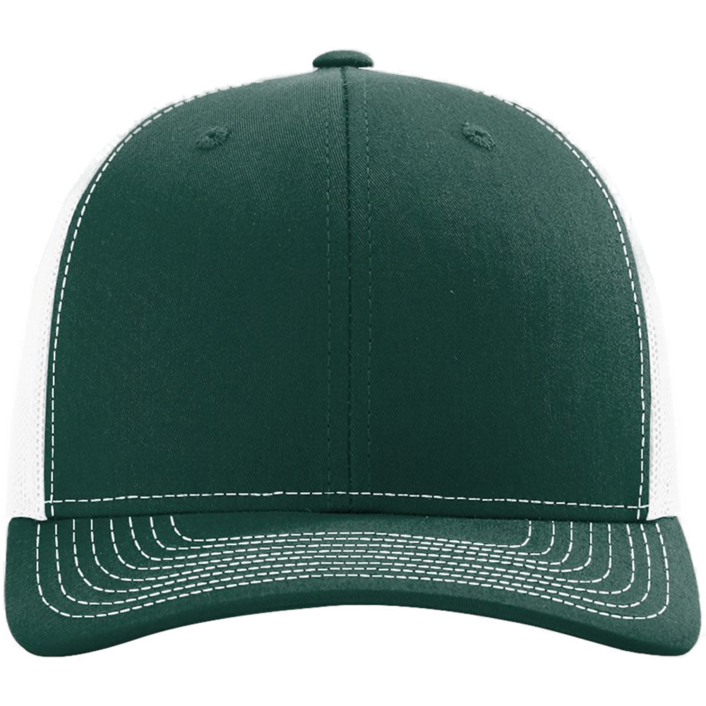 Snapback Trucker Cap — Dark Green/ White