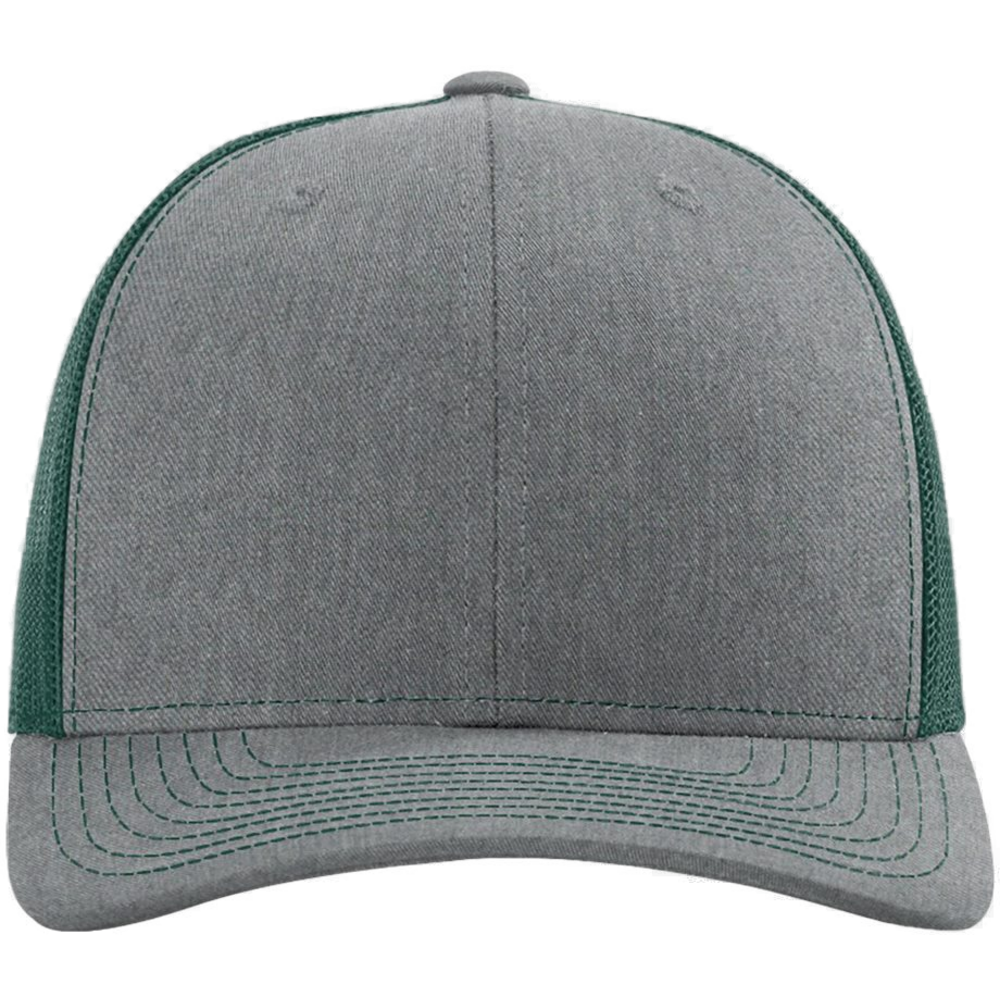 Snapback Trucker Cap — Heather Grey/ Dark Green