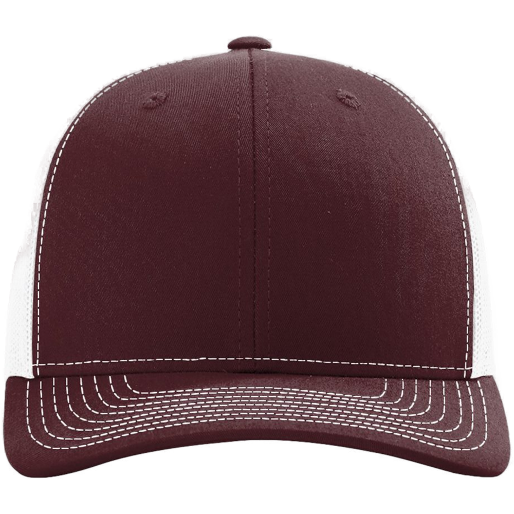 Snapback Trucker Cap — Maroon/ White