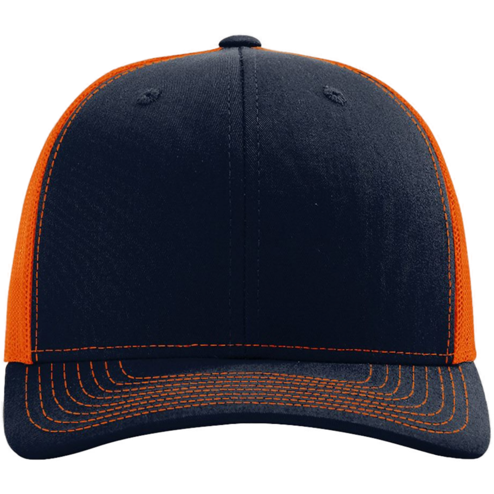 Snapback Trucker Cap — Navy/ Orange