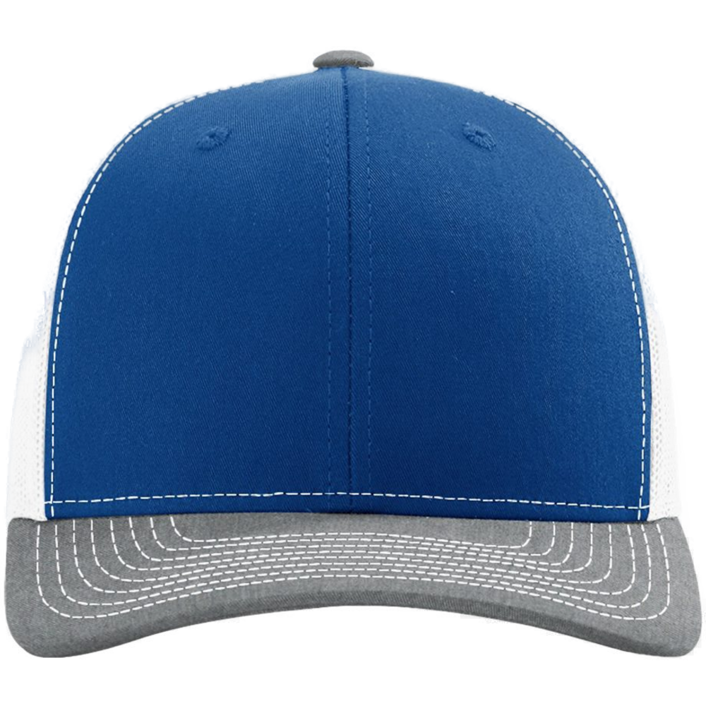 Snapback Trucker Cap — Royal/ White/ Heather Grey