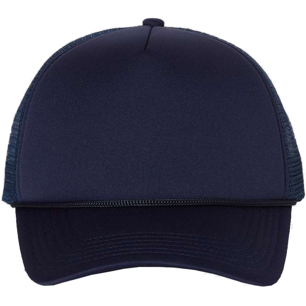 Foam Mesh-Back Trucker Cap — Navy/ Navy