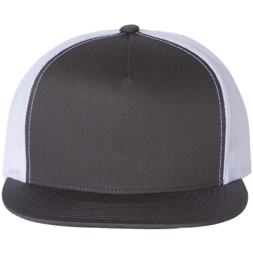 Five-Panel Classic Trucker Cap — Charcoal/ White