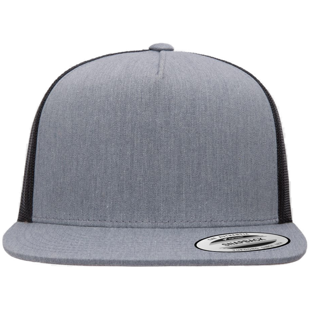 Five-Panel Classic Trucker Cap — Heather/ Black