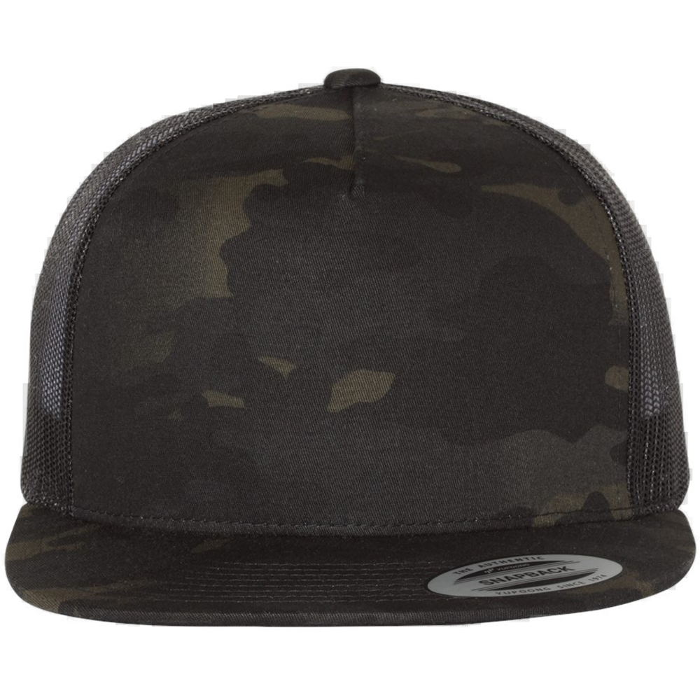 Five-Panel Classic Trucker Cap — Multicam Black/ Black