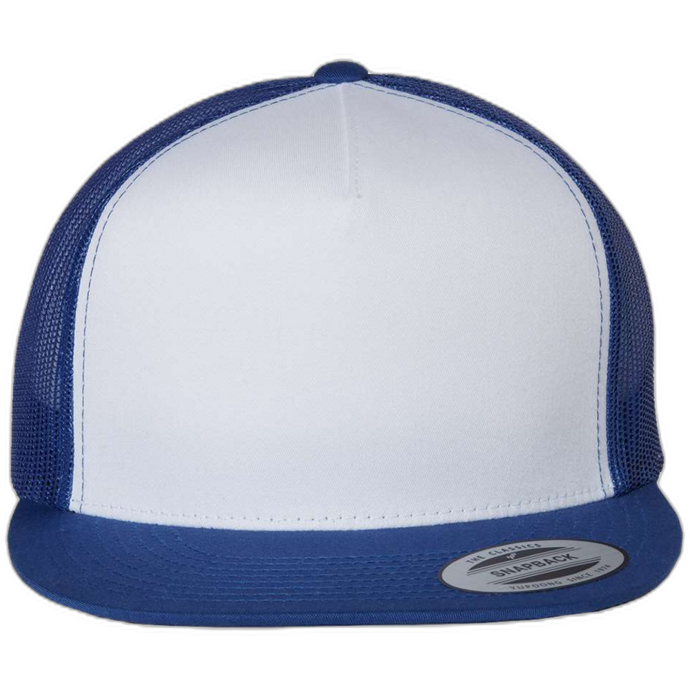 Five-Panel Classic Trucker Cap — Royal/ White/ Royal