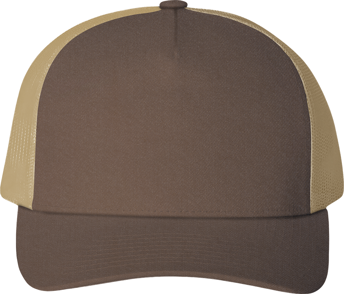 Five-Panel Retro Trucker Cap — Brown/ Khaki