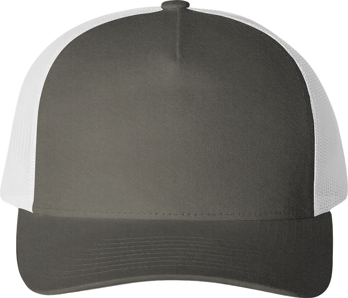Five-Panel Retro Trucker Cap — Charcoal/ White