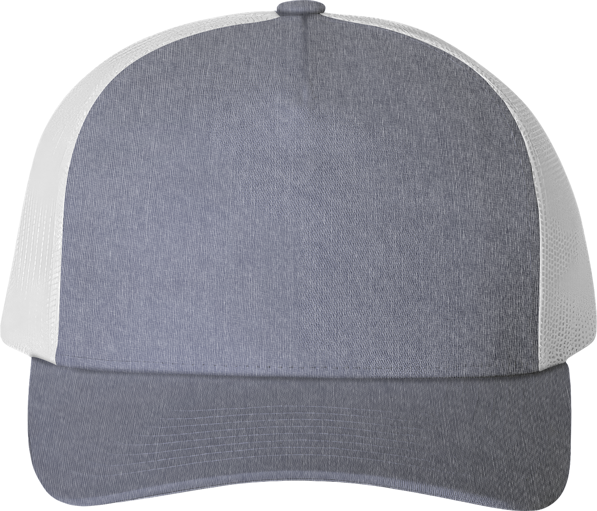 Five-Panel Retro Trucker Cap — Heather/ White