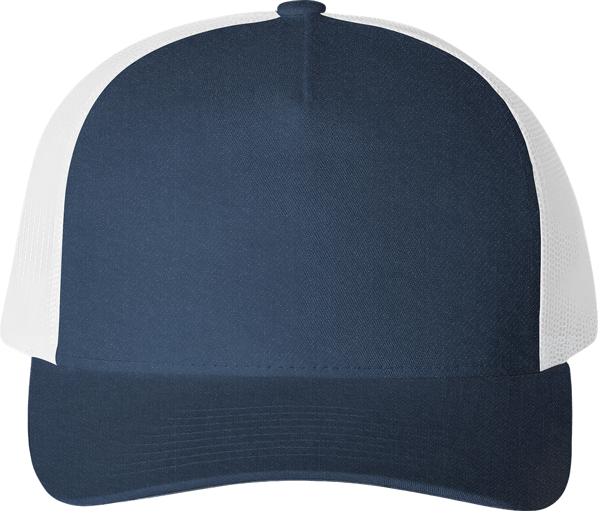 Five-Panel Retro Trucker Cap — Navy/ White