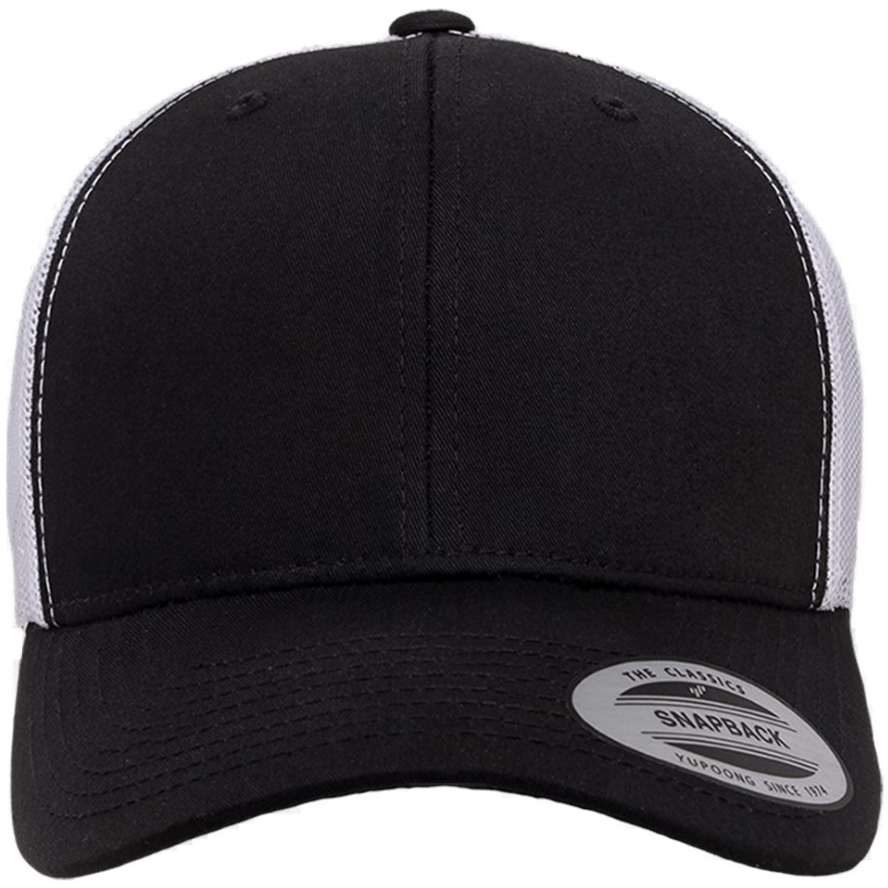 Retro Trucker Cap — Black/ White