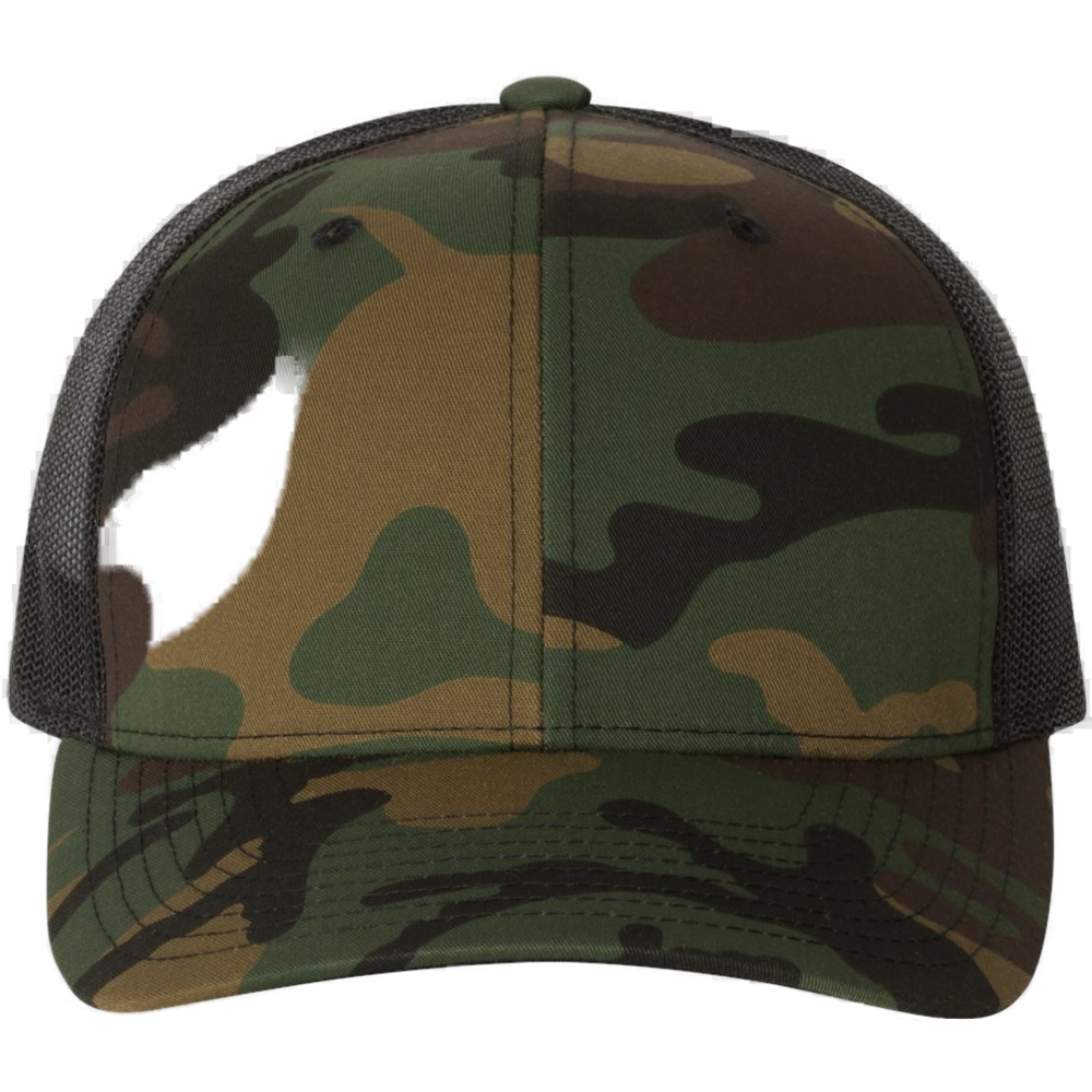 Retro Trucker Cap — Green Camo/ Black