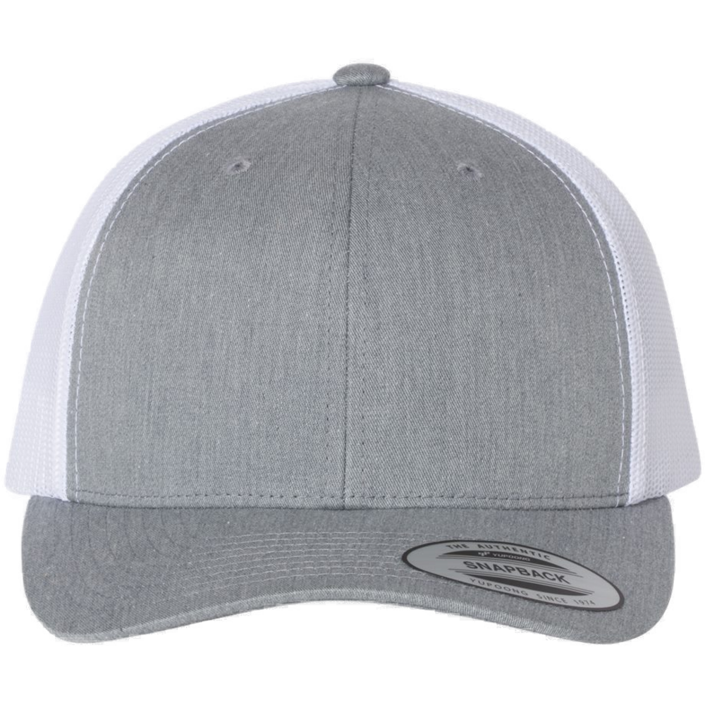 Retro Trucker Cap — Heather Grey/ White