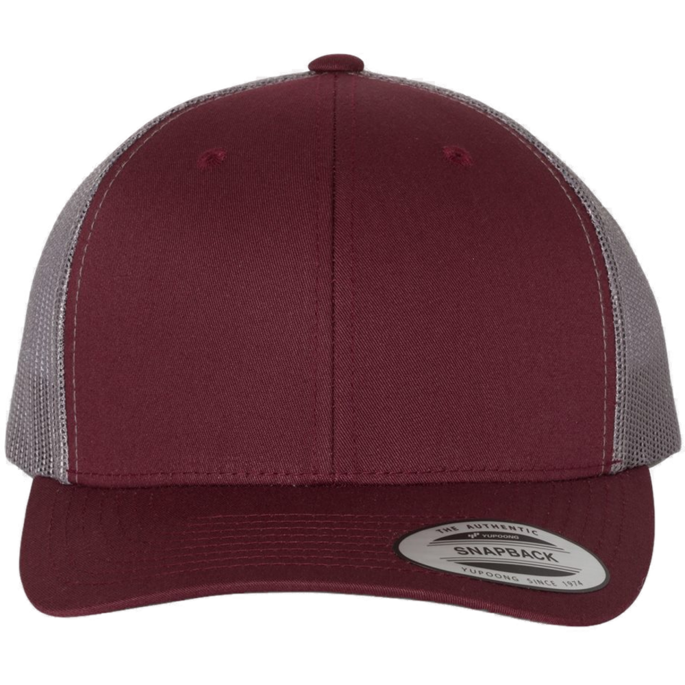 Retro Trucker Cap — Maroon/ Grey