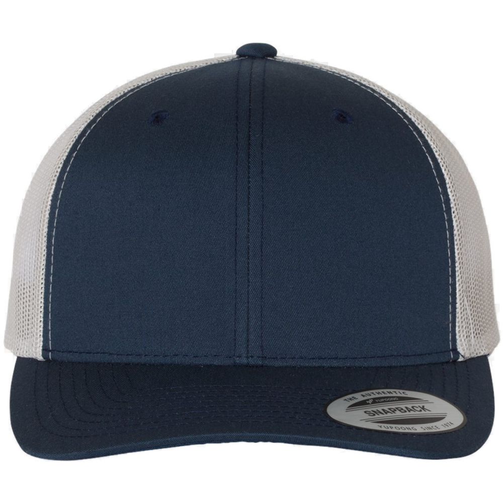 Retro Trucker Cap — Navy/ Silver