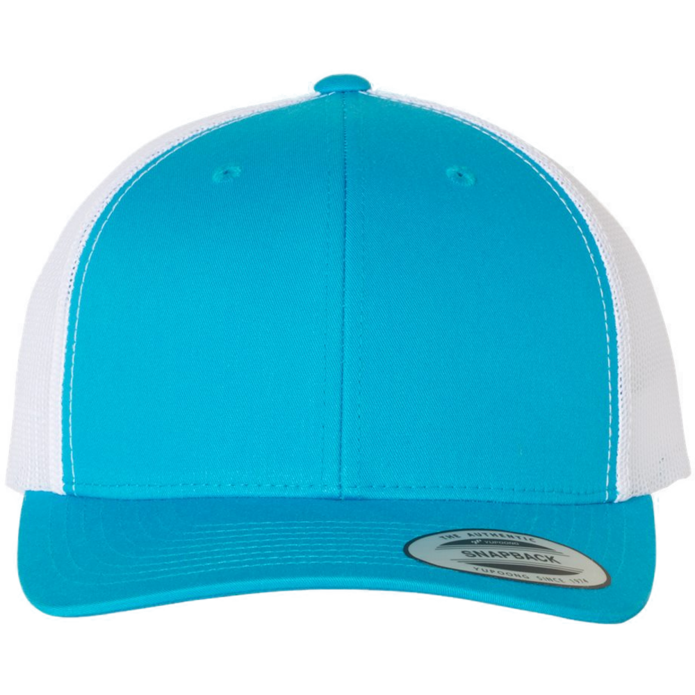 Retro Trucker Cap — Turquoise/ White