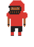 8Bit Football Player Red Black Dark Gift