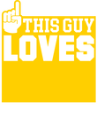 This Guy Loves Football Player - White and Yellow on Royal Gift