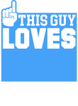 This Guy Loves Football Player - White and Blue on Navy Gift
