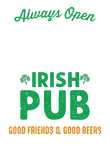 Always Open Irish Pub Last Name Sign Gift