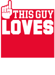 This Guy Loves Football Player - White and Red on Royal Gift