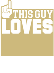 This Guy Loves Football Player - White and Tan on Red Gift