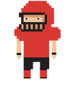 8Bit Football Player Red Black Light Gift
