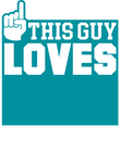 This Guy Loves Football Player - White and Teal on Orange Gift