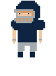 8Bit Football Player Navy Silver Light Gift
