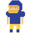 8bit Blue Yellow Football Player Light Gift