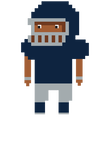8Bit Football Navy Silver Dark Gift