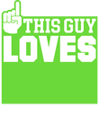 This Guy Loves Football Player - White and Green on Navy Gift