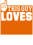 This Guy Loves Football Player - White and Orange on Brown Gift