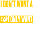 Only Want A Football Player - White & Yellow on Purple Gift