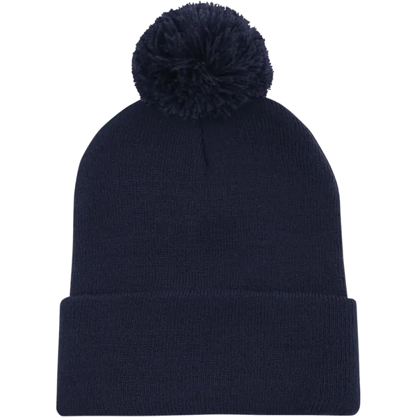 Striped Cuff Pom Pom Toque