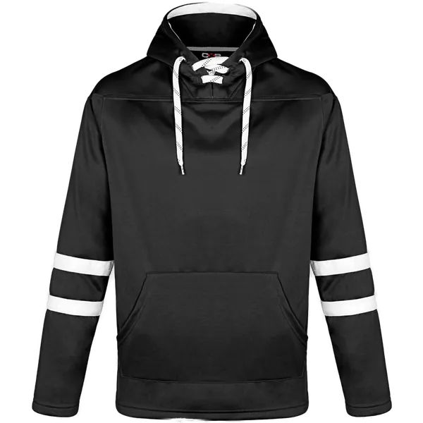 L00617 - Dangle - Adult Pullover Hockey Lace Hooded Sweatshirt