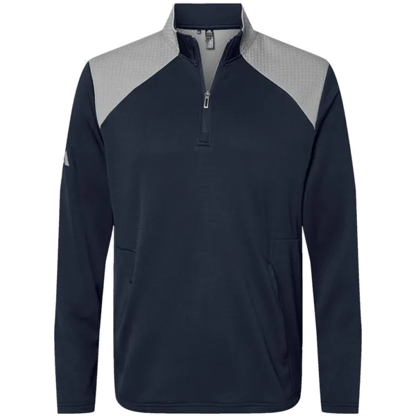 Textured Mixed Media Quarter-Zip Pullover