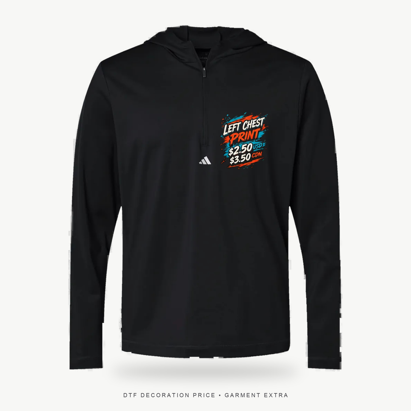 Adidas A596 Lightweight Performance Quarter-Zip Hooded Pullover – POD