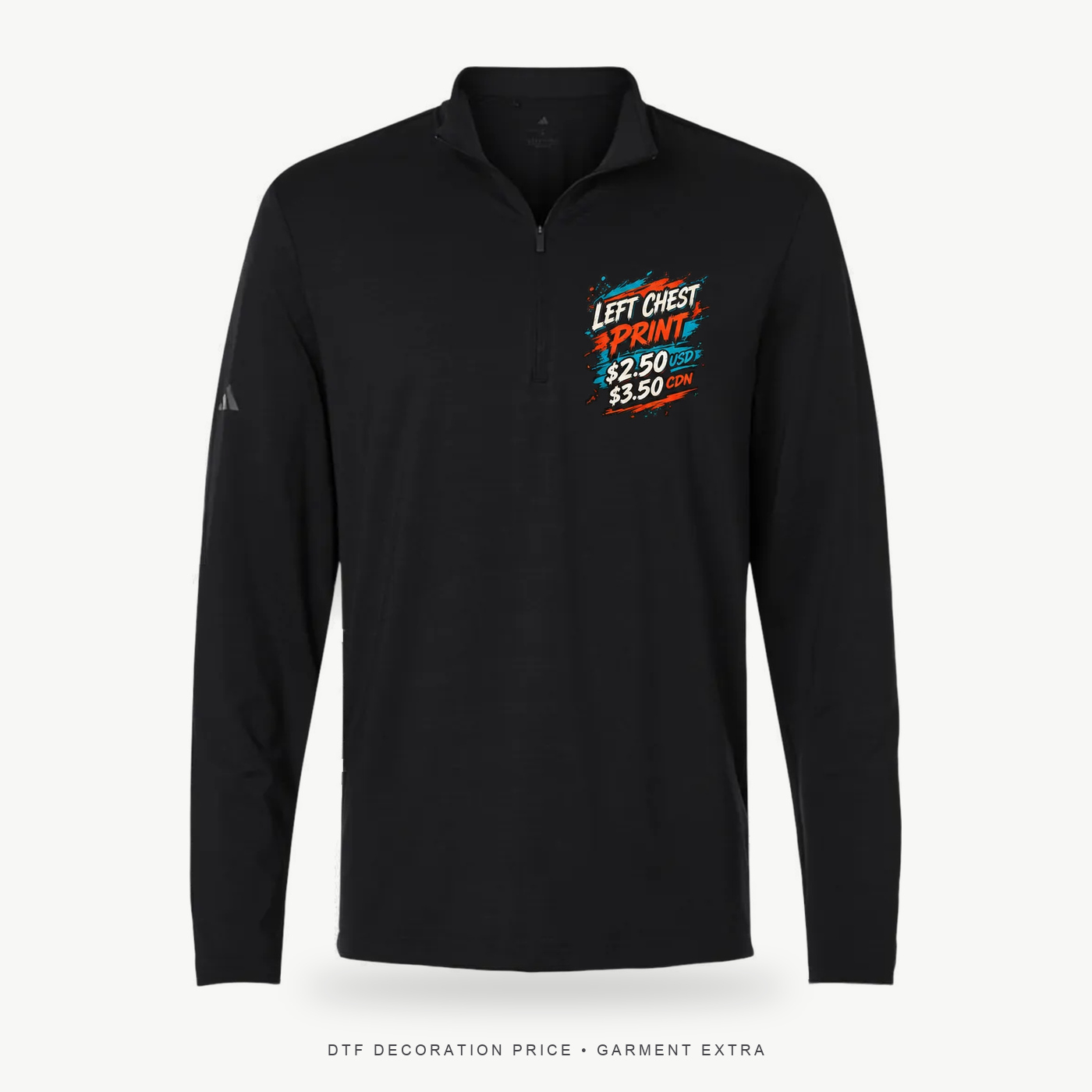 Adidas A708 Men's Textured Stripe Quarter-Zip – POD