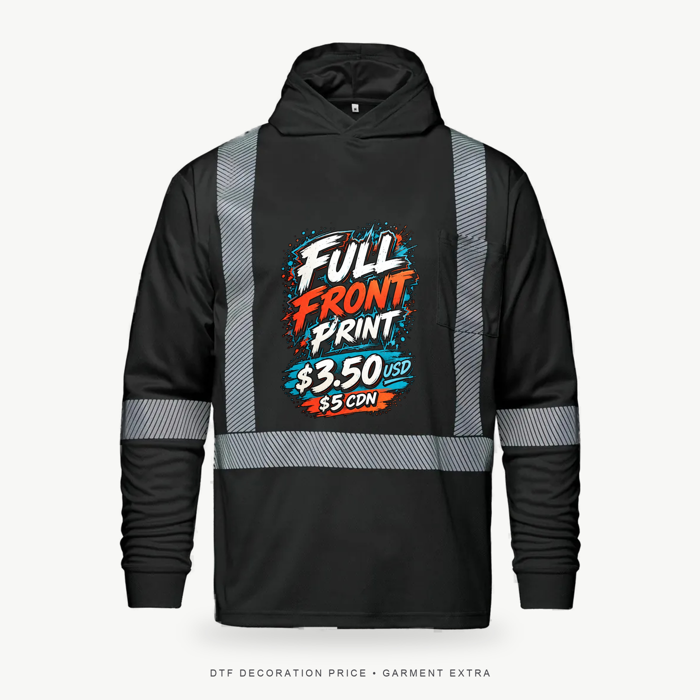Glow S05985 Hi-Vis Long Sleeve Hooded T-Shirt – POD