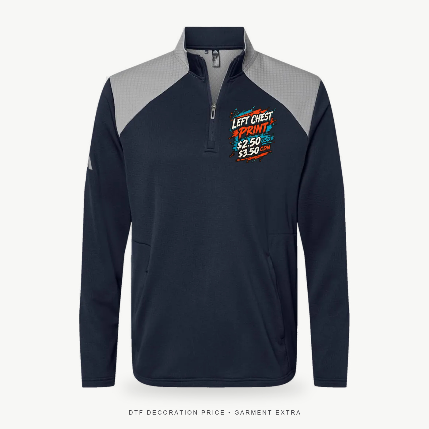Adidas A532 Textured Mixed Media Quarter-Zip – POD