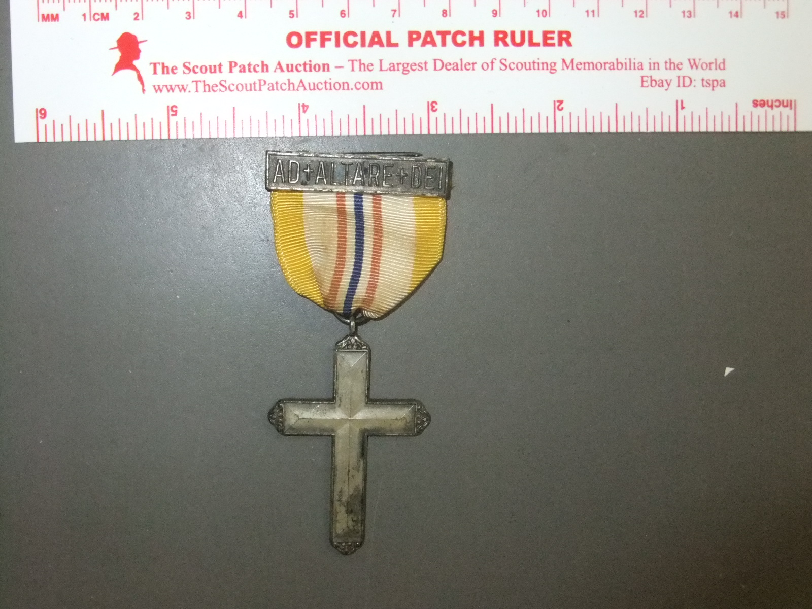 Boy Scout Ad Altare Dei Catholic Religious Award Medal STERLING 4430EE