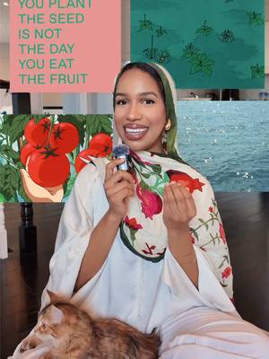 One of my favourite quotes is, “The day you plant the seed is not the day you eat the fruit.” 🍇🌱🍒🥝 I think about it often, especially during seasons where I feel like I’m not moving fast enough. We’re already half way through the year, and it’s a fresh start to the month. I know It’s sooooo easy to look around and feel behind when the things you’ve been working towards haven’t happened yet. But growth has never worked that way. Just because you can’t see something happening doesn’t mean nothing is happening. . This June, I hope you remember to to trust the process a little more and stop treating time like it’s against you. Don’t focus too hard on digging up the seed every five minutes to check if it’s growing. I promise it is!!!🫂 Top: @asos  Pants: @H&M  Hijab: @WOROOD ®  Lip Combo:  @sephoracanada rosewood mauve lipliner @NYX Professional Makeup butter gloss @Clarins Official lip perfector rose shimmer camera: @DJI Official  #advice #motivational #fyp 