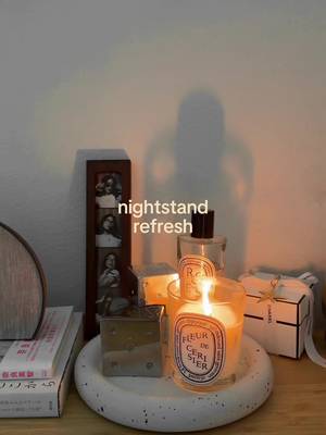Refresh & decorate my nightstand with me 🕯️ I’ve been loving my hatch ⭐️ #inspo #interiordesign #decor #homedecor #cozy 