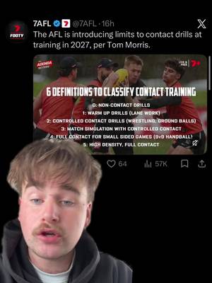 The AFL is introducing contact limits at training #afl #footy 