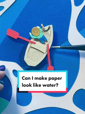Making water and a whale shadow with layers of paper! How did I do? #art #paperart #artist #illustration #arttok #papercraft #seagulls #whale #paperartist #whaleart 