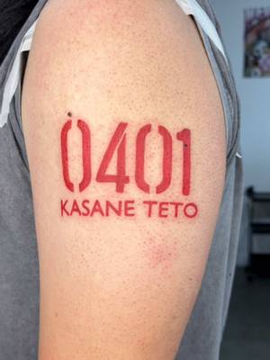 Kasane Teto number tattoo! 🎀❤️ #teto #kasaneteto #vocaloid #tattoo #tattooartist 