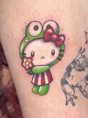 Such a cute Sanrio tattoo! I loved making this!! #keroppi #hellokitty #sanrio #kawaiitattoo #tattoo 