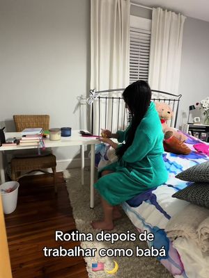 Rotina noturna depois do meu expediente como babá 🇺🇸🌙 #aupair #aupairlife #aupairlatina #intercambio #rotin #vidanoseua #imigrantesbrasileiros #brasileirosnoseua #morarfora 