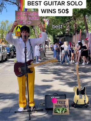 did we just find the best guitarist ever!??🤯 'Mrs. Hollywood' out now!! :) #guitarsolo #publicreaction #music #singing 